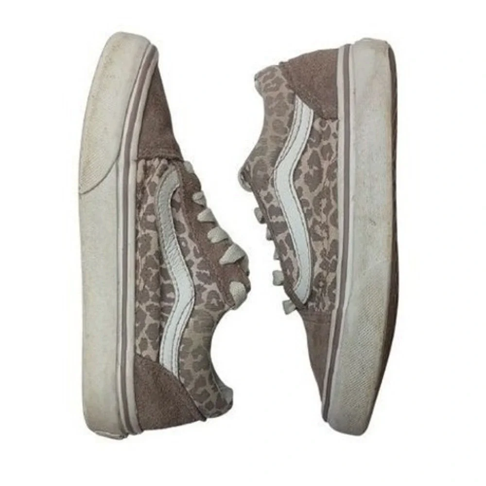 Vans‎ Kids Old Skool Leopard Accent Sneakers - Taupe